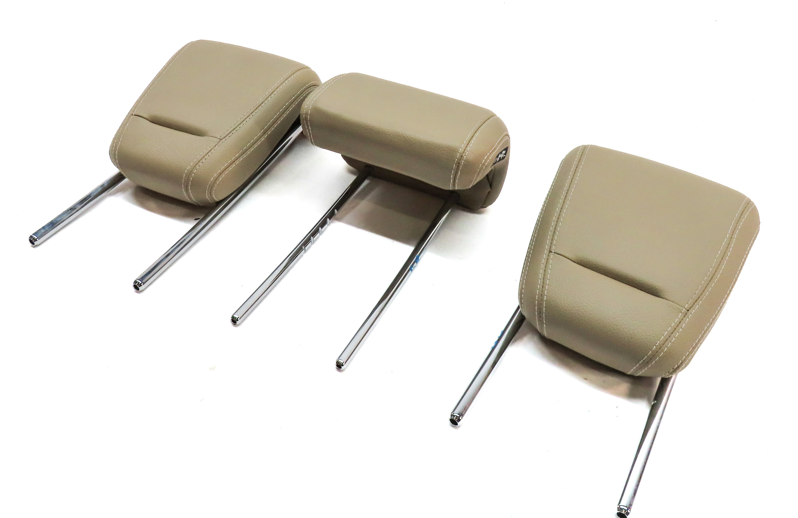 12-15 MERCEDES ML-CLASS (W166) REAR LEFT CENTER RIGHT SEAT HEADREST SET (BEIGE) — exact item pictured